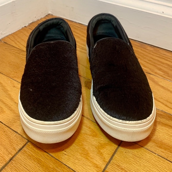 Celine Faux Fur Pull On Trainers, Black - Picture 2 of 5